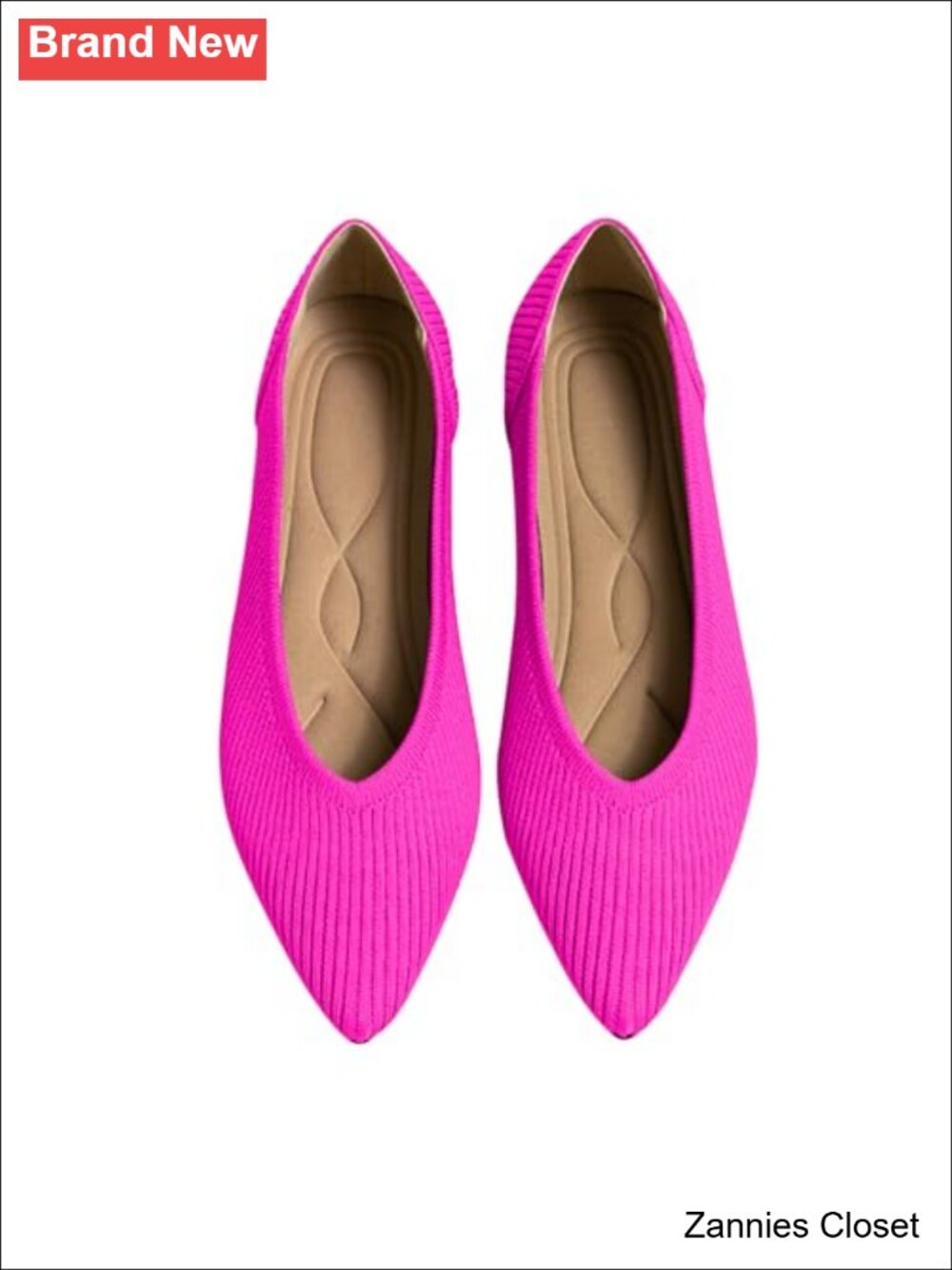 ✨ Pointed Toe Knit Ballet Flats Slip On Comfortable Dressy Casual Walking Shoes
